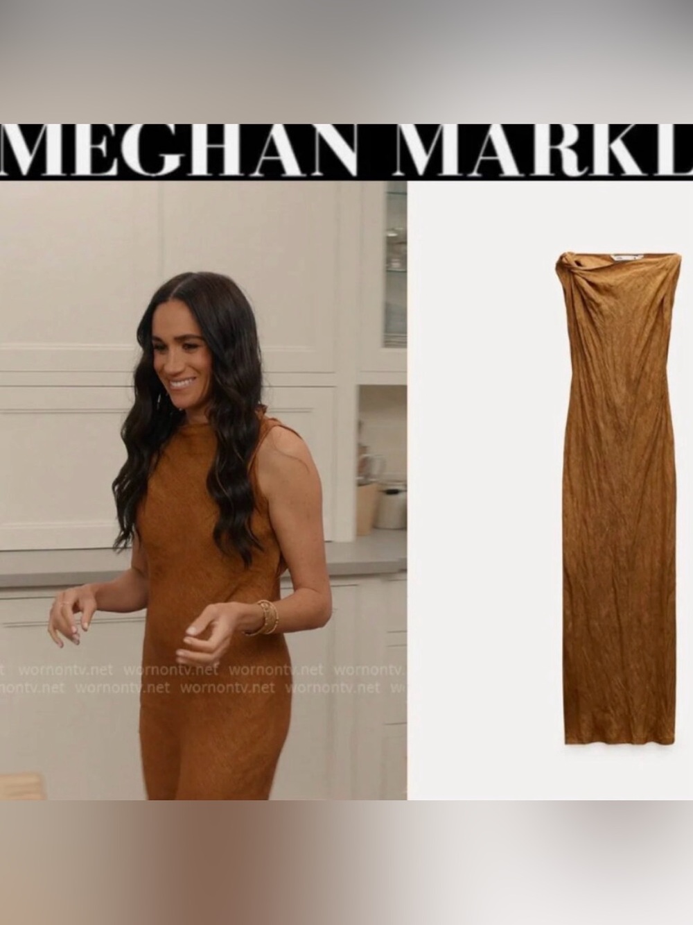 ZARA ZW Collection dress ASO Meghan Markle.